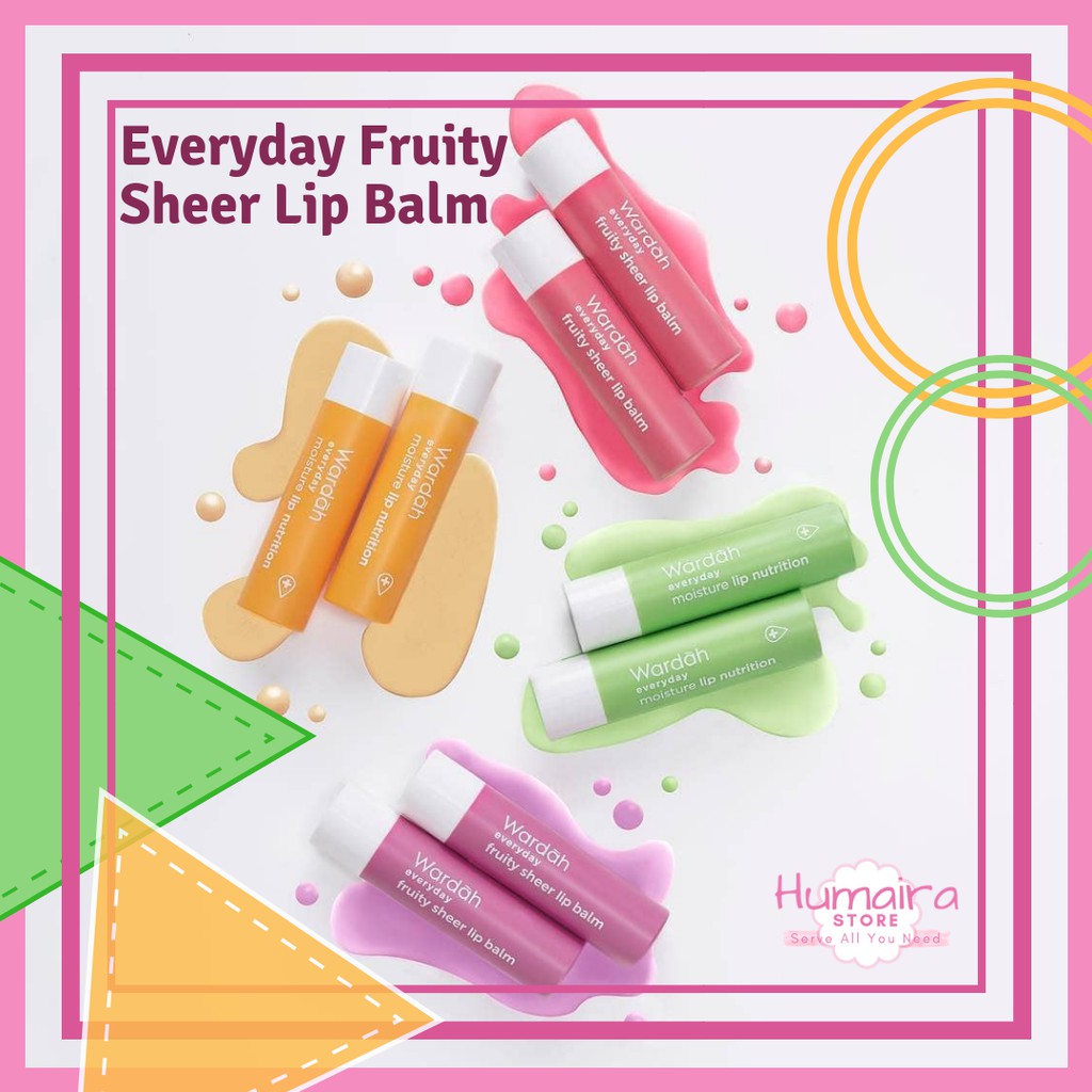 Wardah Everyday Fruity Sheer Lip Balm / Lip Gloss 4 Variant