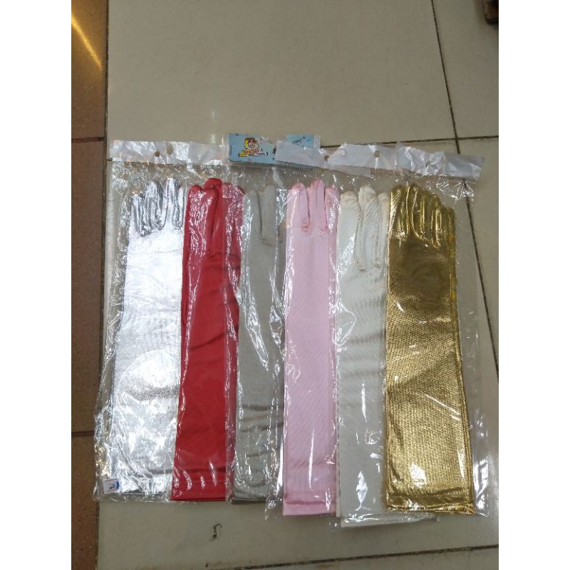 Sarung Tangan Anak Satin Panjang-Gloves Anak Pesta