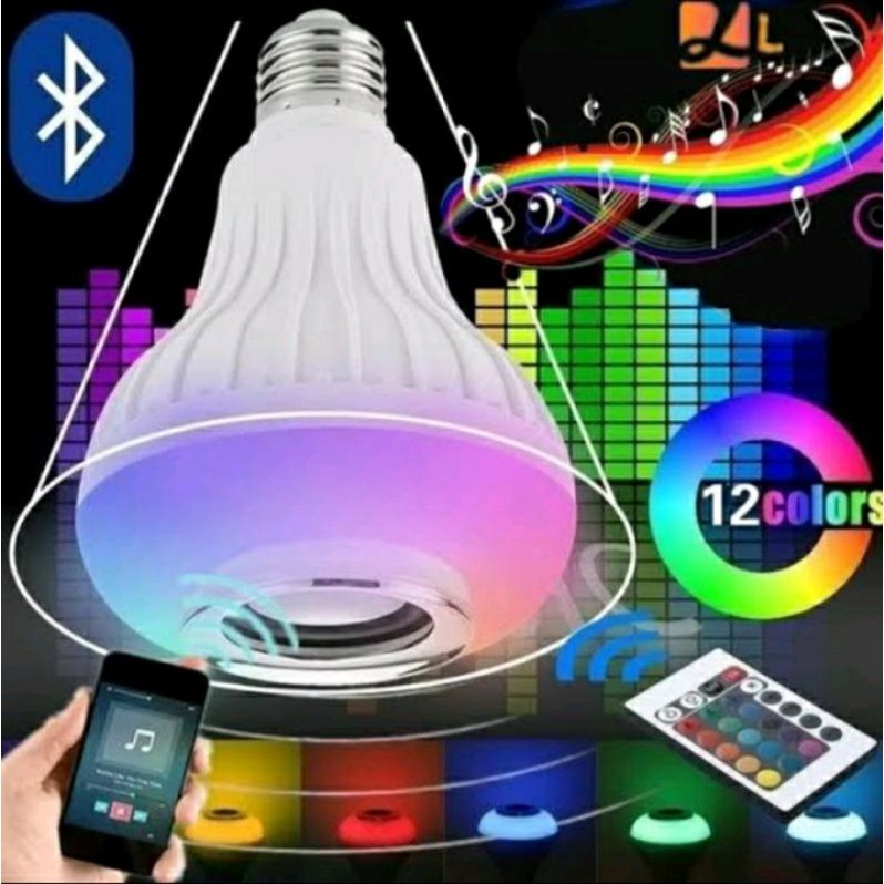 SPEAKER LAMPU BLOETOOTH MUSIC/Lampu Bloetooth MUSIC SPEAKER BISA COD