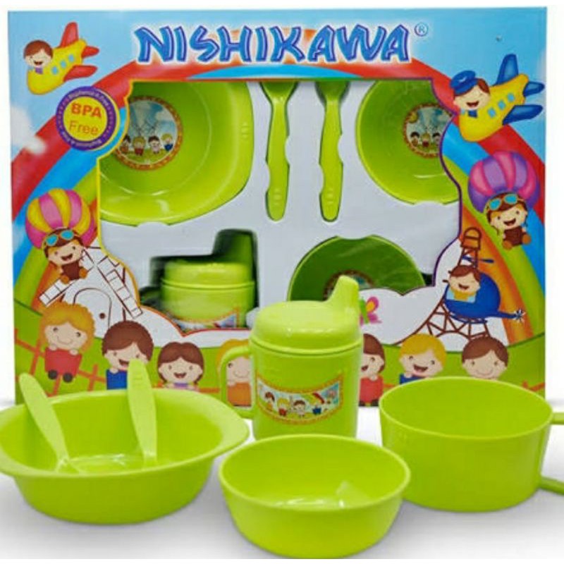 tempat makan / feeding set nishikawa besar dan onesis baby feeding set besar