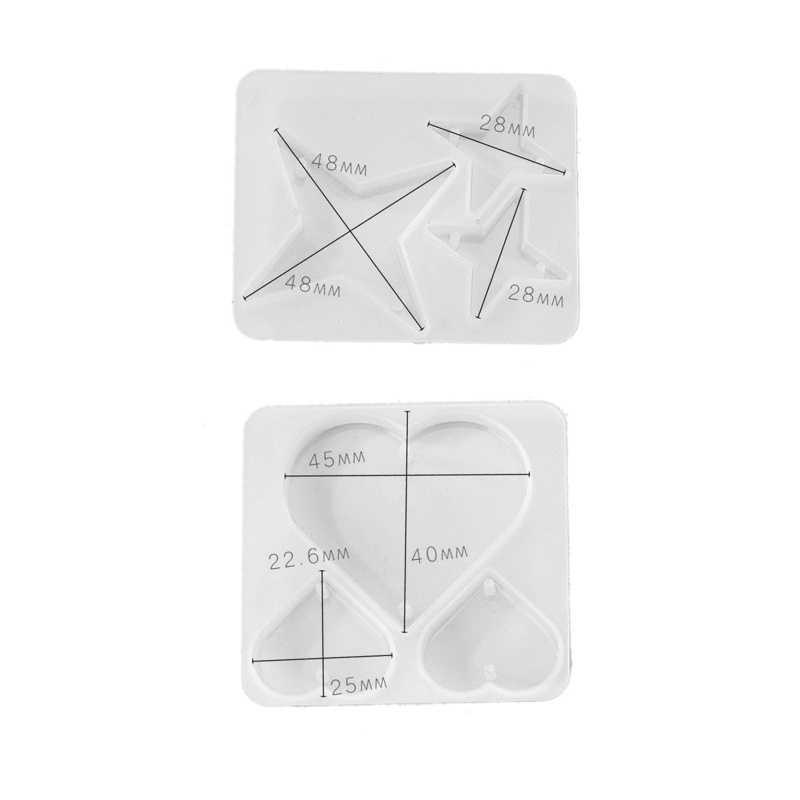 Siy Set Cetakan Resin Bentuk Hatibintang Bahan Silikon Untuk Perhiasan