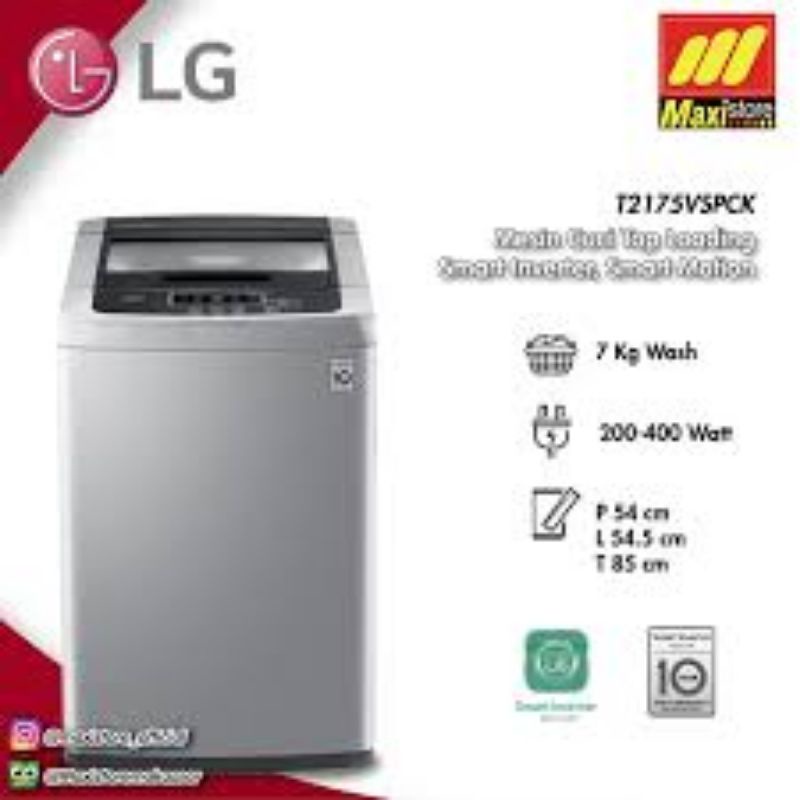 Mesin Cuci LG 7.5kg, Top Loading - Smart Inverter dengan Smart Motion