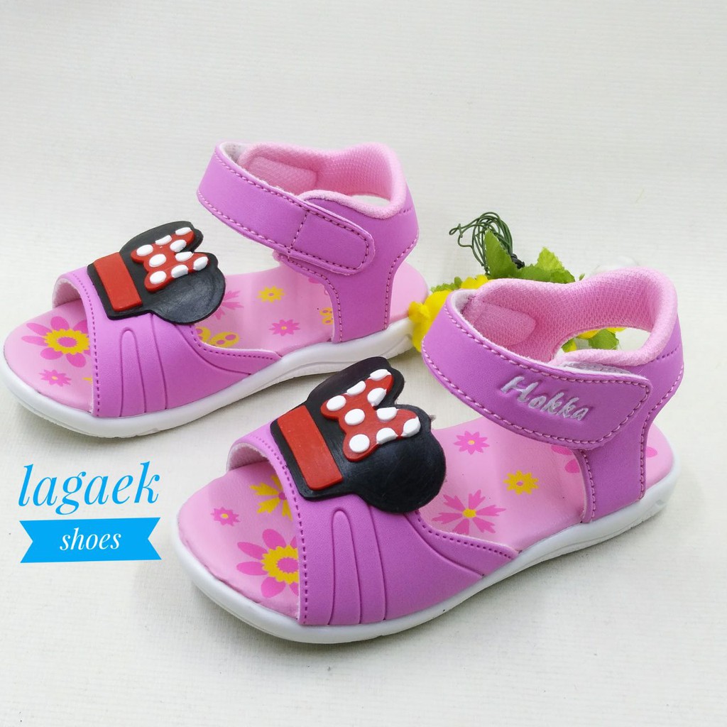 Sendal Anak Perempuan Usia 1 2 Tahun PINK Alas Karet Anti Licin - Sepatu Sendal Anak Cewek Anti Licin Size 22 - 25 Motif Kartun Lucu