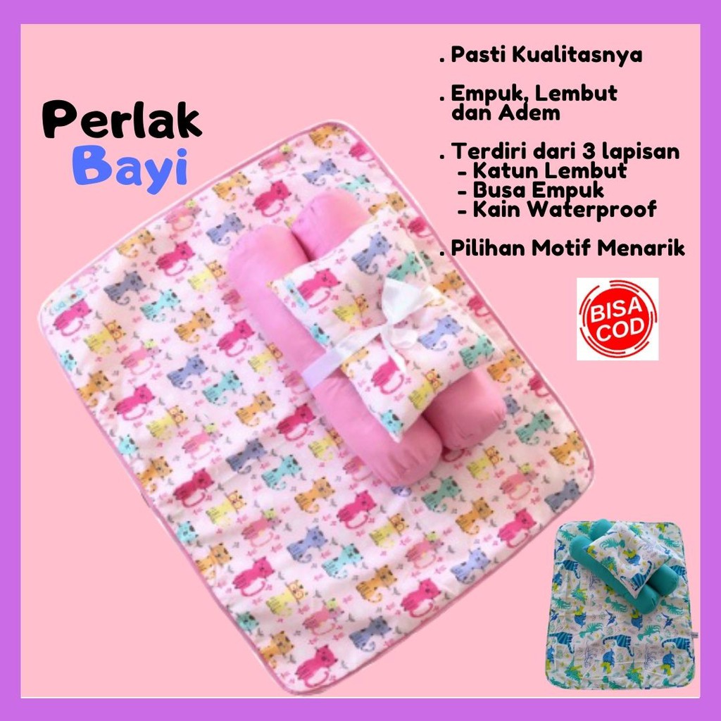 Perlak Bayi Alas Ompol Baby Waterproof Premium Jumbo 70x70 cm Gratis 1 Bantal Peyang 2 Guling By Ndollolo