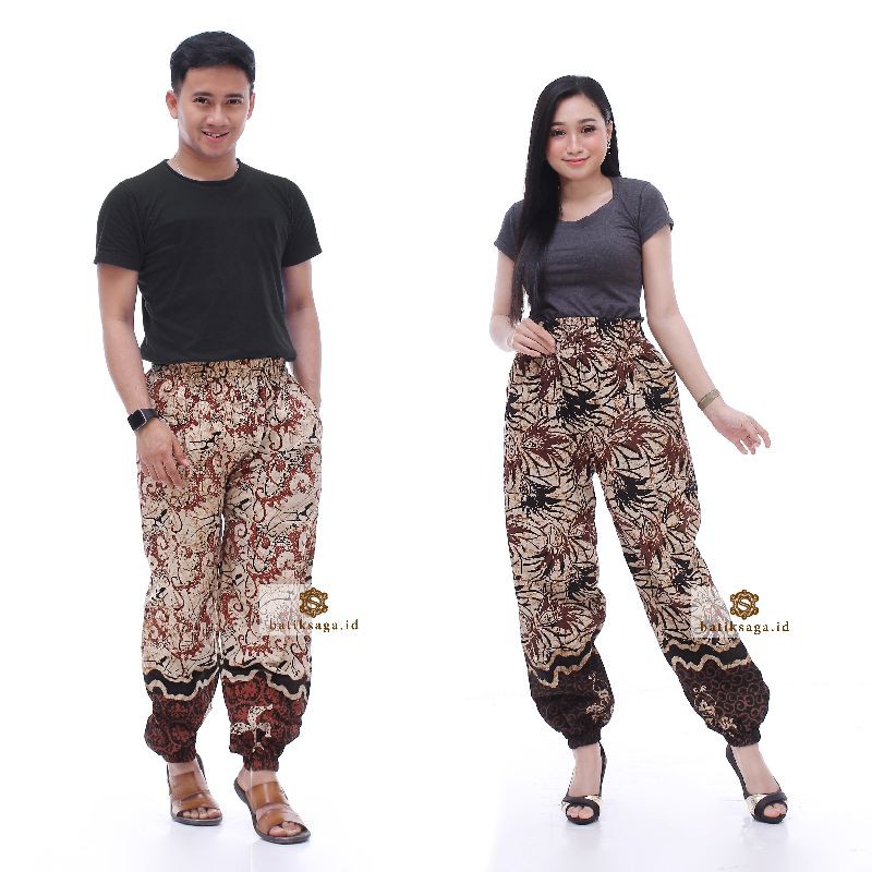 Celana Joger Batik Wanita & Pria Unisex Original by Batik Saga |Celana jogger/joggerpants/jogerpants