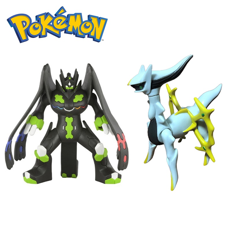 PVC Pokemon Model Rotatable Toys Shiny Rayquaza Zygarde Arceus Collection Dolls Figurines Gifts