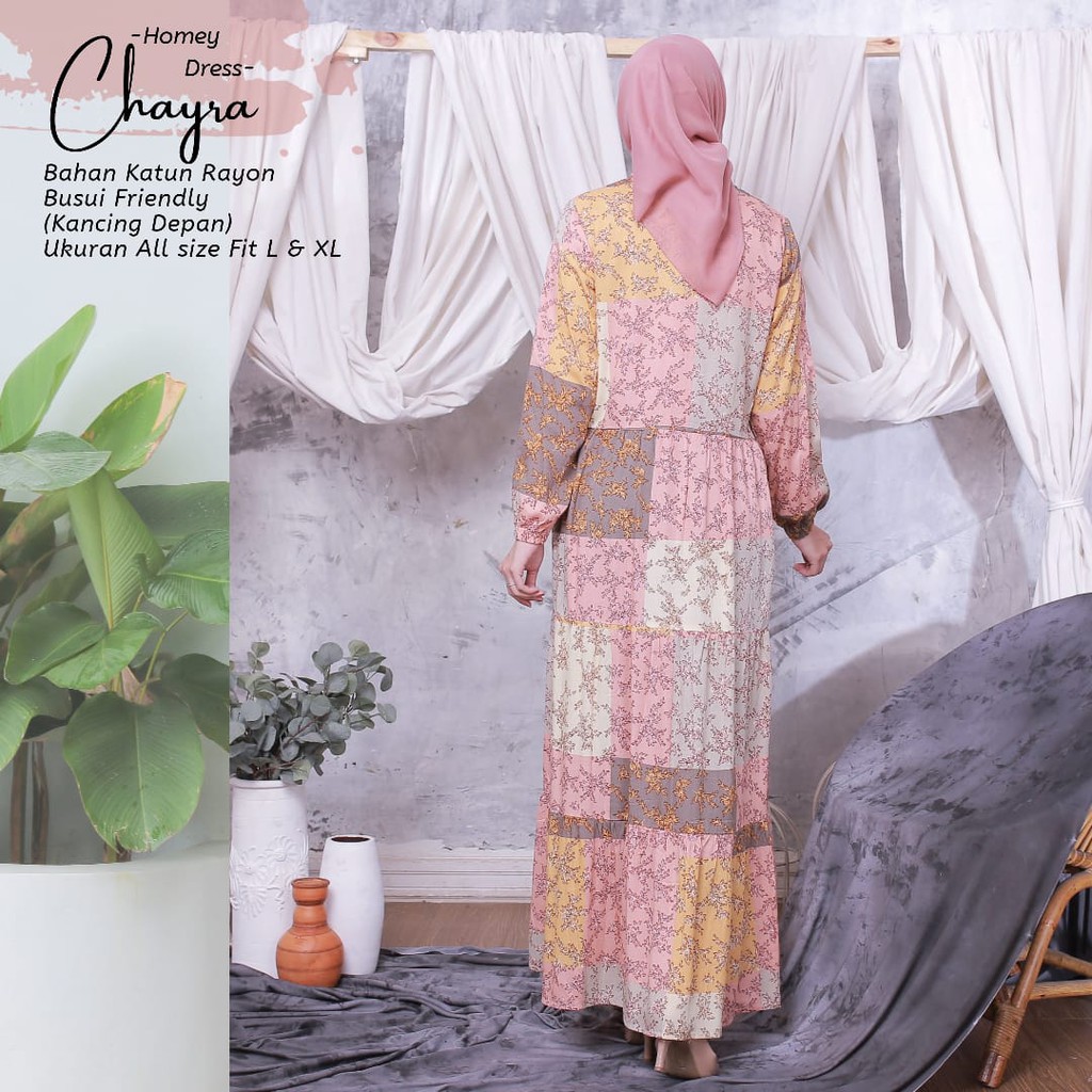 New - Gamis Wanita Dewasa - Homey Dress Chayra - Bahan Katun Rayon Premium - Best Seller Bisa COD