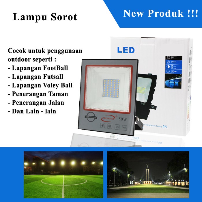 Lampu Sorot 50 Watt Lampu Tembak Led Floodlight Waterproof