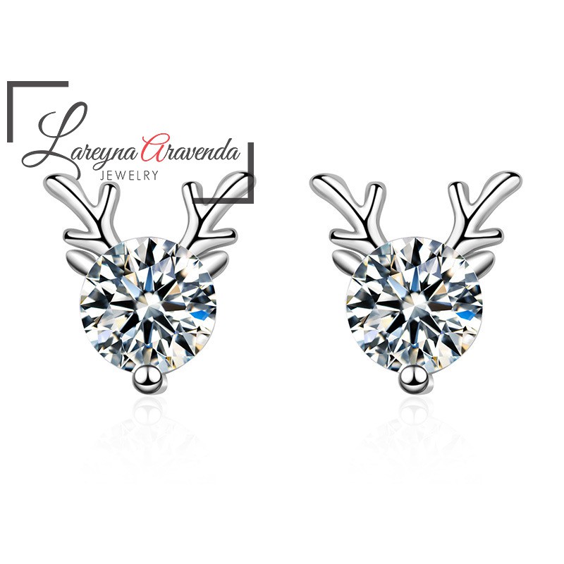 Lareyna Aravenda Anting Wanita Silver S925 Deer Diamond Earrings AT019