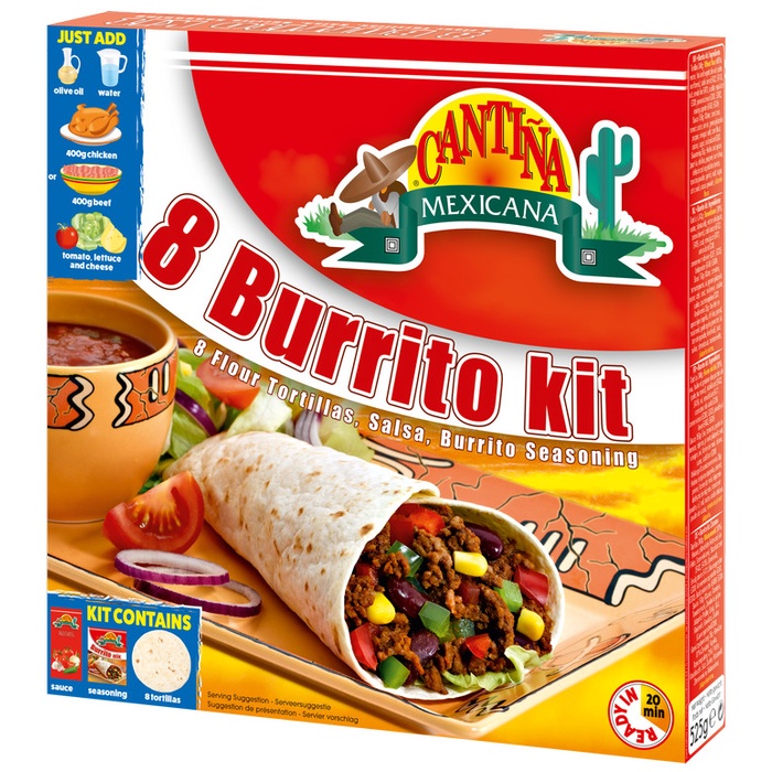 

BISA COD Kulit Kebab Cantina Mexicana 8 Porsi Burrito Kit 525g