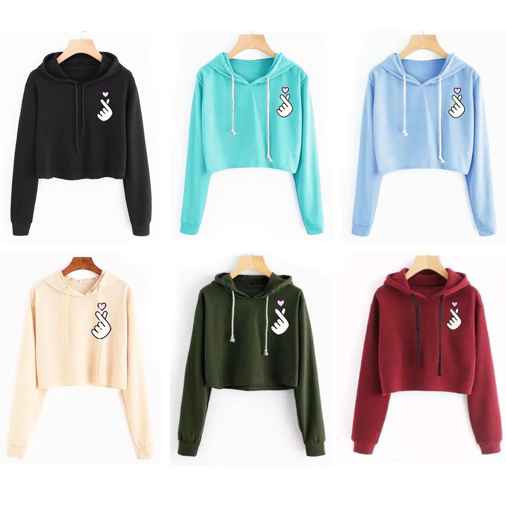 Bess - Sweater Hoodie Crop Murah / Sweater Hoodie Crop FINGER LOVE