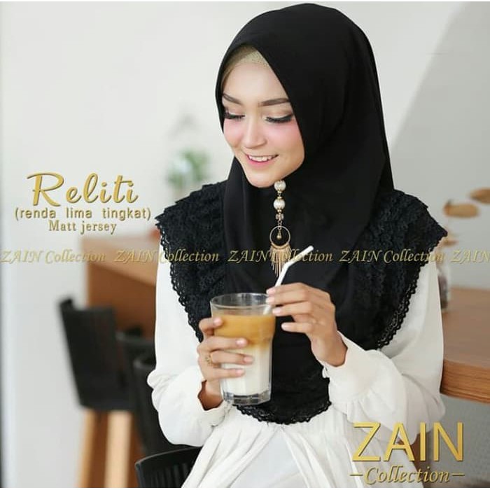 Evanz - HIJAB JILBAB BERGO KHIMAR MINI RELITI RENDA TUMPUK