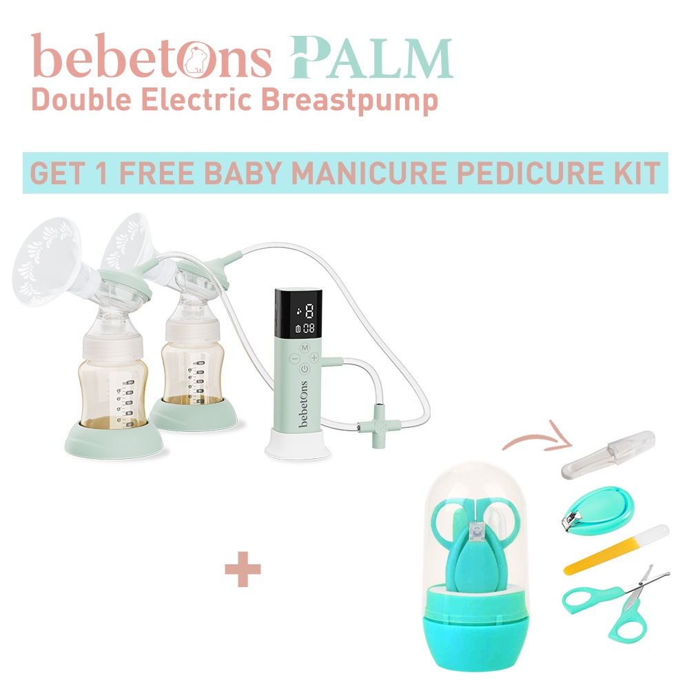 BEBETONS PALM Rechargeable Double electric Breast Pump / Pompa ASI Elektrik Ganda Portable