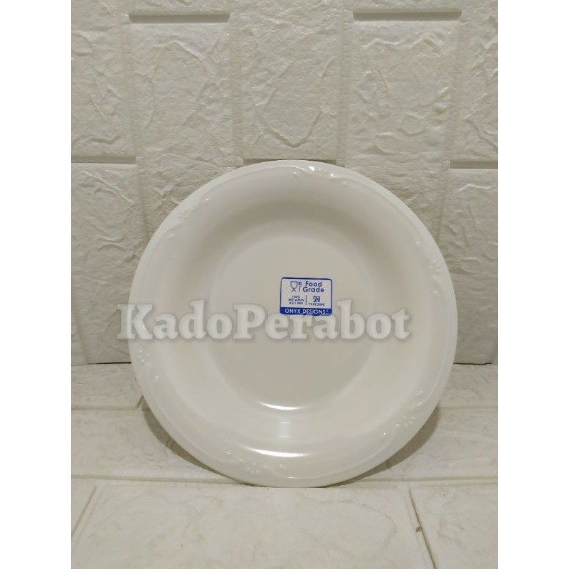 Piring makan klasik 9 ivory - piring makan putih - piring onyx putih