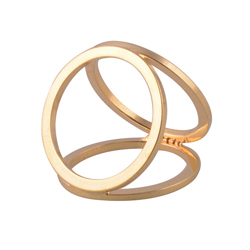 Bros Pin Klip Tiga Cincin Lapis Emas Untuk Syal Sutra