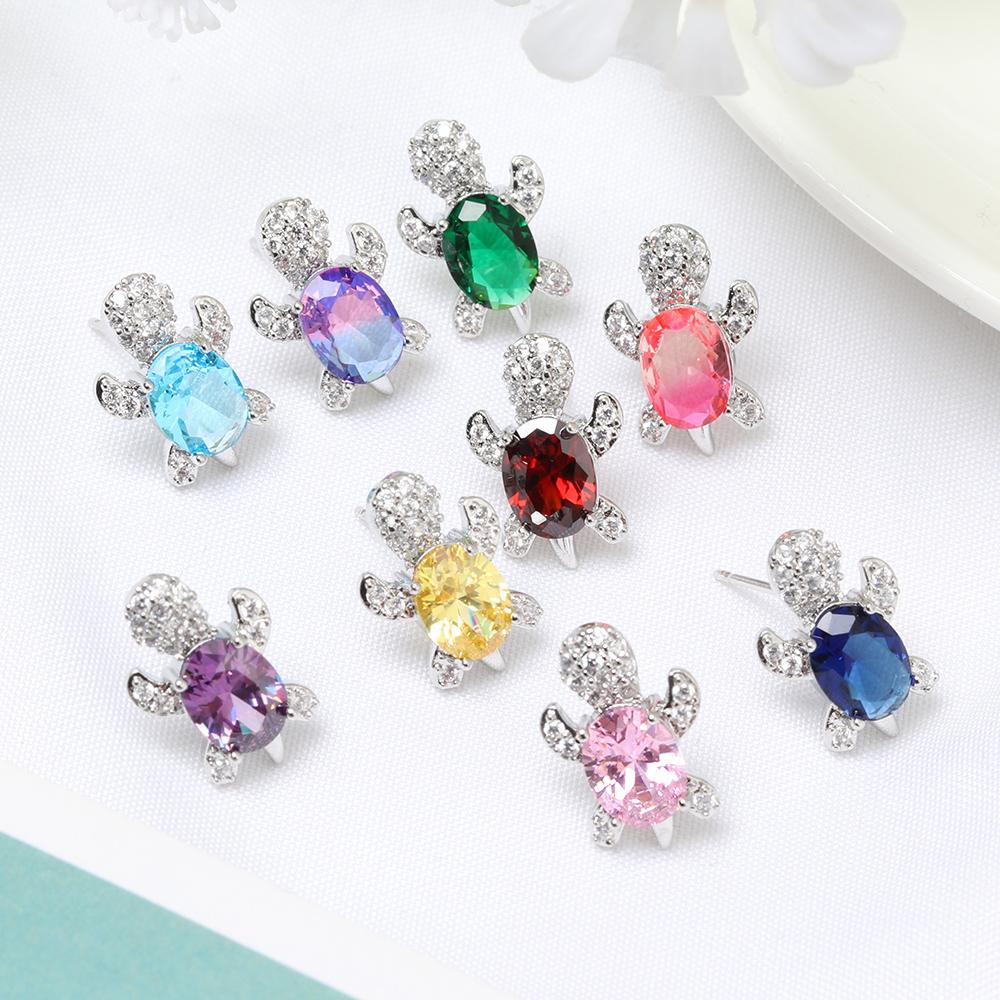 R-flower Stud Earrings Fashion Multicolor Vintage Turtle Shaped