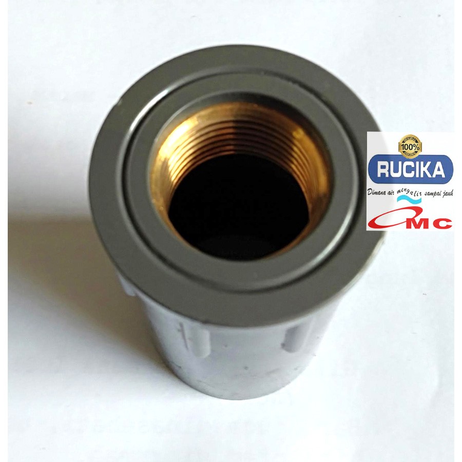 Sock Sok Drat Dalam Kuningan Faucet Socket Mi 1/2 X 3/4 Inch RUCIKA