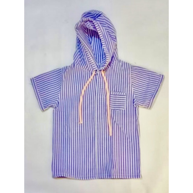 Kemeja hoodie stripe anak laki usia 1-4 tahun