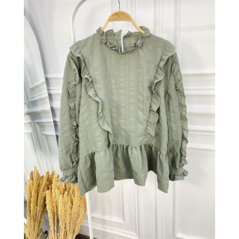 FRILLS BLOUSE / TOP / ATASAN WANITA / ATASAN KERJA