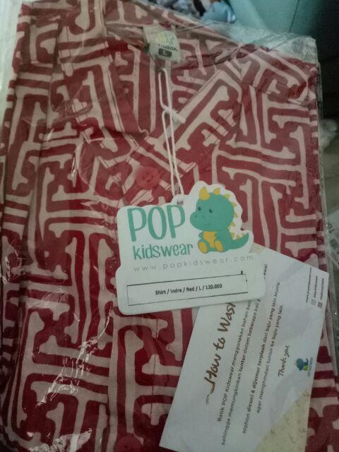Pop Kidswear   Indra Batik - Kemeja Batik Anak 1-6 Tahun Merah