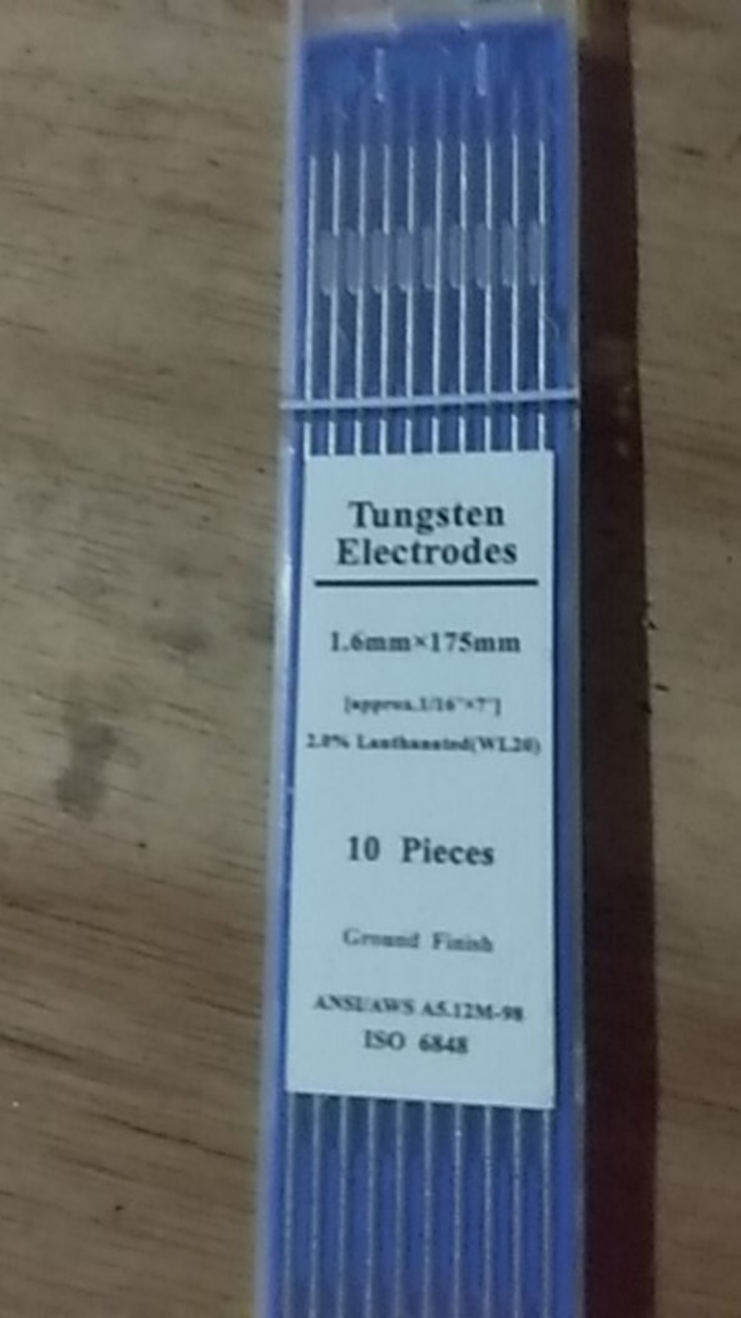 10pcs Tungsten Elektroda Las Lanthanum Ujung Biru Wl20 1.0/1.6/2.4mm 150/175mm