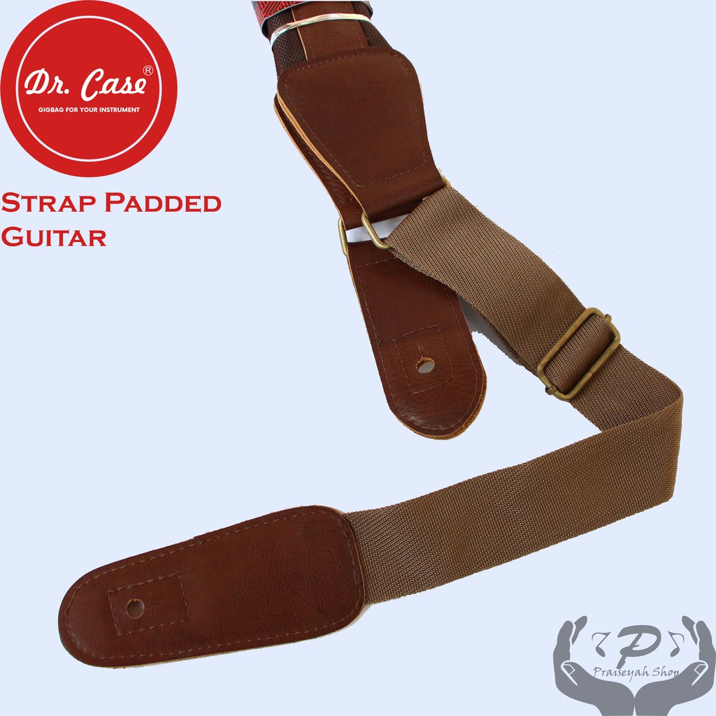 Strap Gitar Cokelat Dr Case Padded Series Tebal Kuat Nyaman Empuk