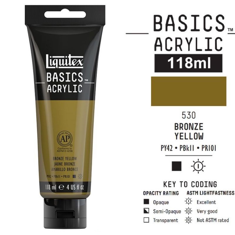 

LIQUITEX BASICS ACRYLIC COLOUR 118 ML BRONZE YELLOW
