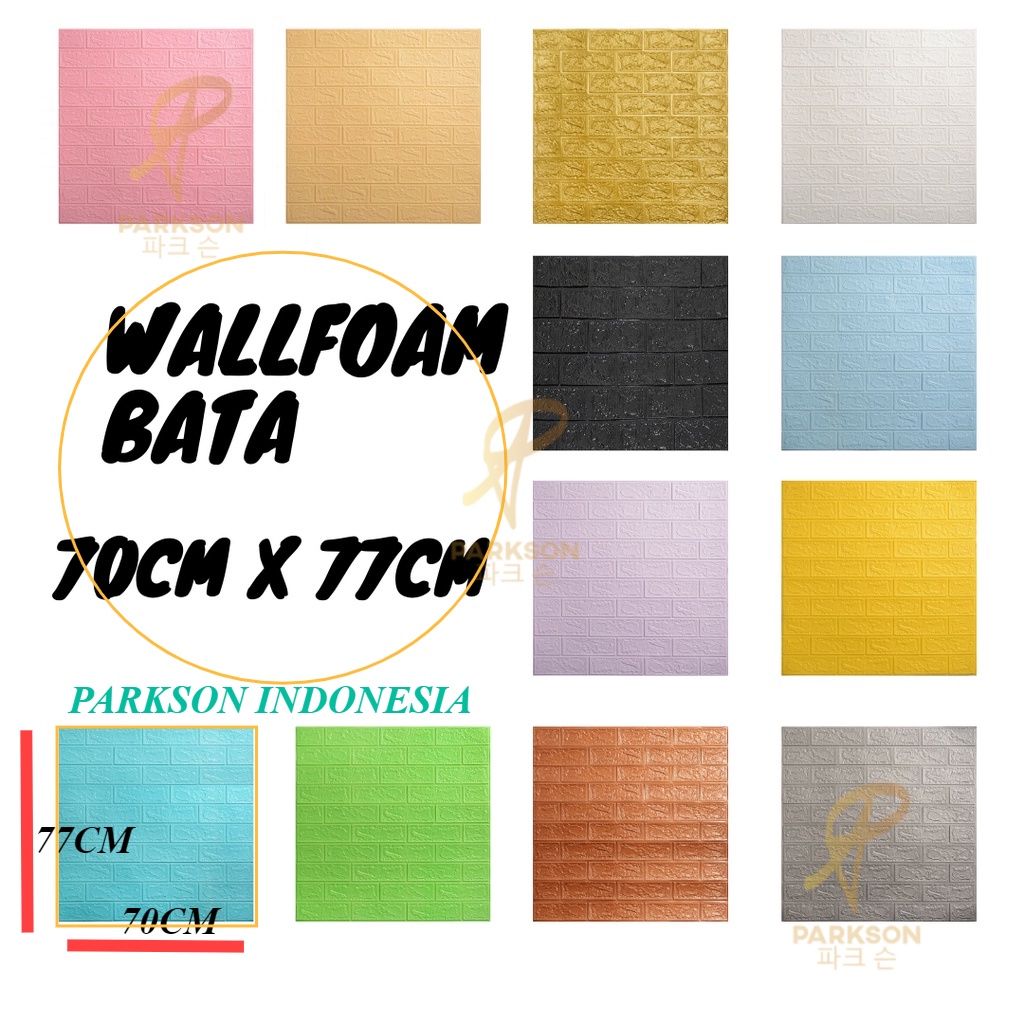 WL Wallfoam 3D Wallpaper stiker dinding bata ukuran 70cm x 77cm [Parkson]