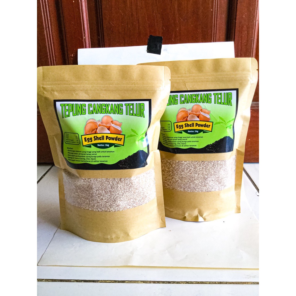 KUALITAS PREMIUM TEPUNG CANGKANG TELUR 100% ORGANIK PUPUK CANGKANG TELUR - 1Kg