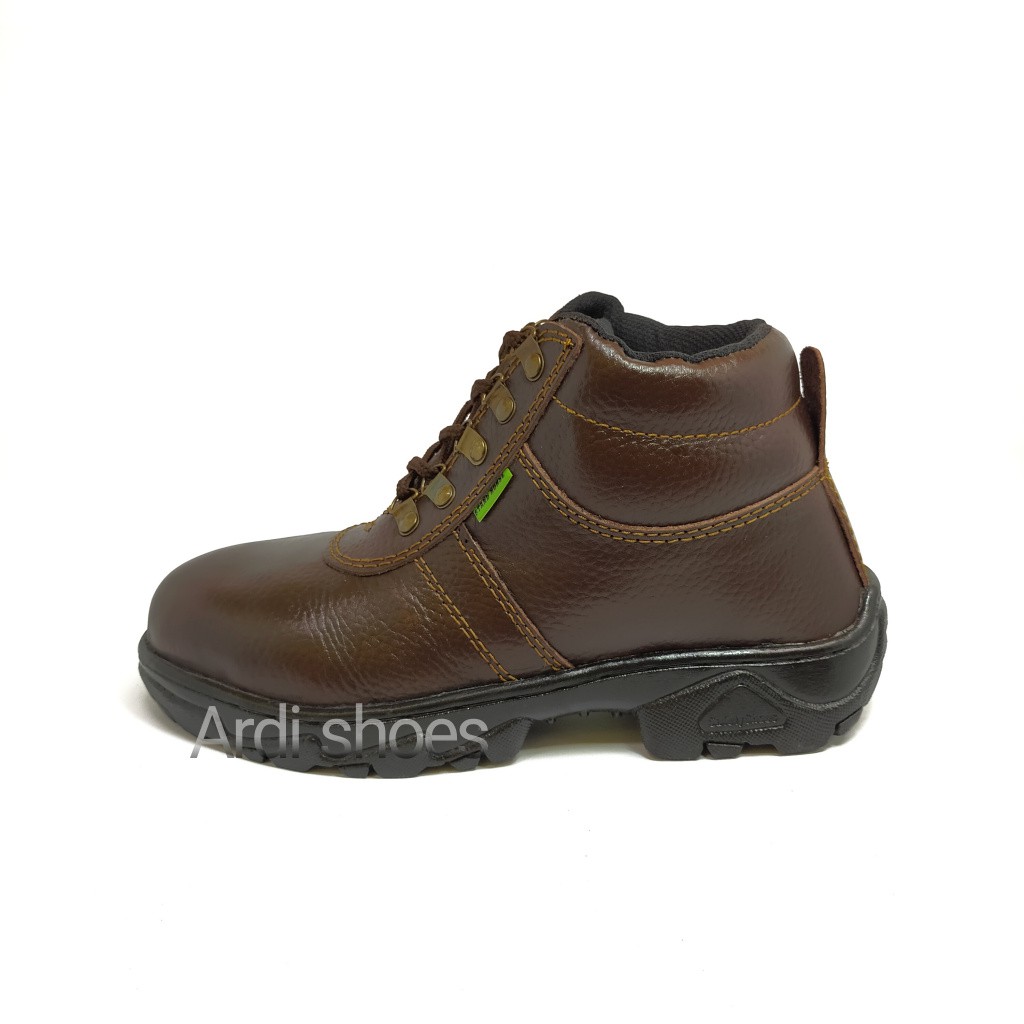 Sepatu Safety Boots Tali Pria Sepatu Sefty Cowok Sepatu kerja Septi Kulit Sapi Asli Ujung Besi 804