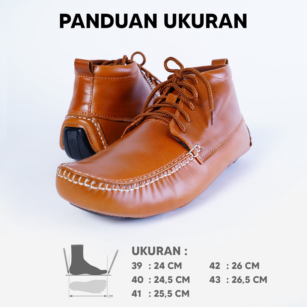 Sepatu Boots Kulit Pria Original Sepatu Boots Pria Kulit Sapi Asli LOGAN LEATHER SHOES PREMIUM BAHAN FULL KULIT SAPI ASLI DESAIN KEREN GARANSI ORIGINAL