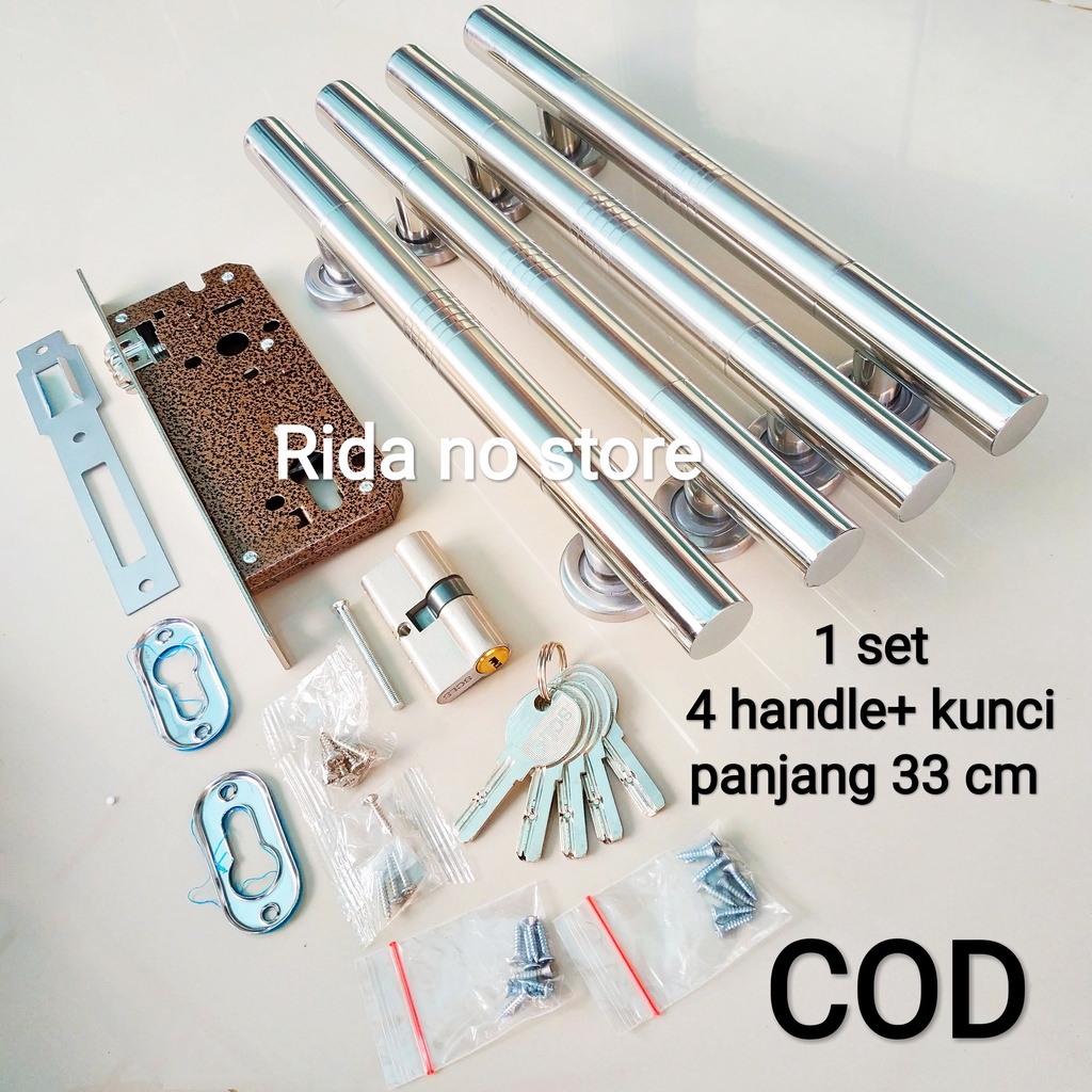 Fullset Handle Pegangan Pintu Rumah  - Tarikan Gagang Pintu Rumah Stainless - Kunci Pintu