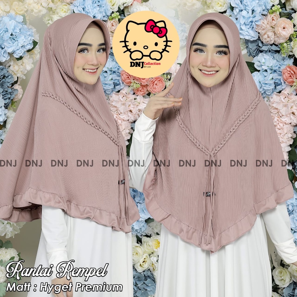 Bergo Plisket Premium Jumbo/Kerudung Plisket Bergo Instan (Rantai Rempel)