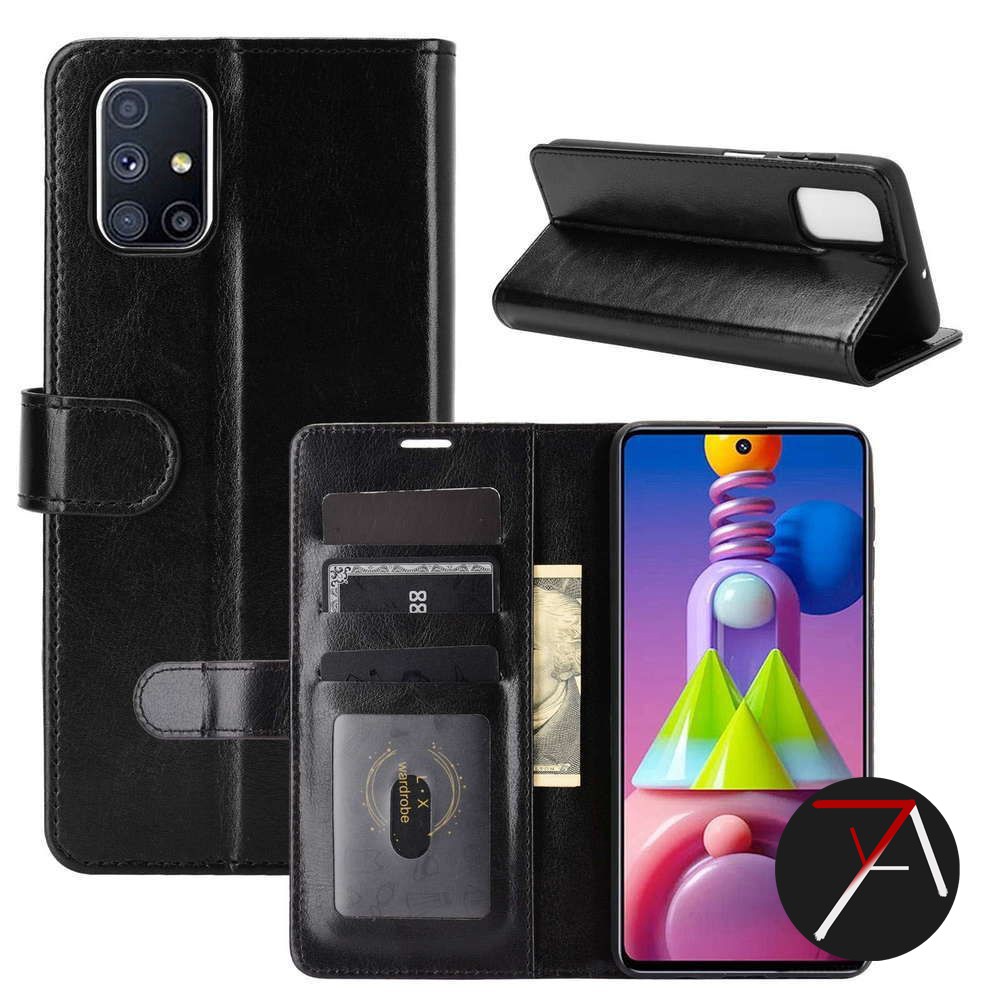 Samsung Galaxy M51 Flip Wallet Dompet Kulit Leather Cover Case Casing Card Kartu