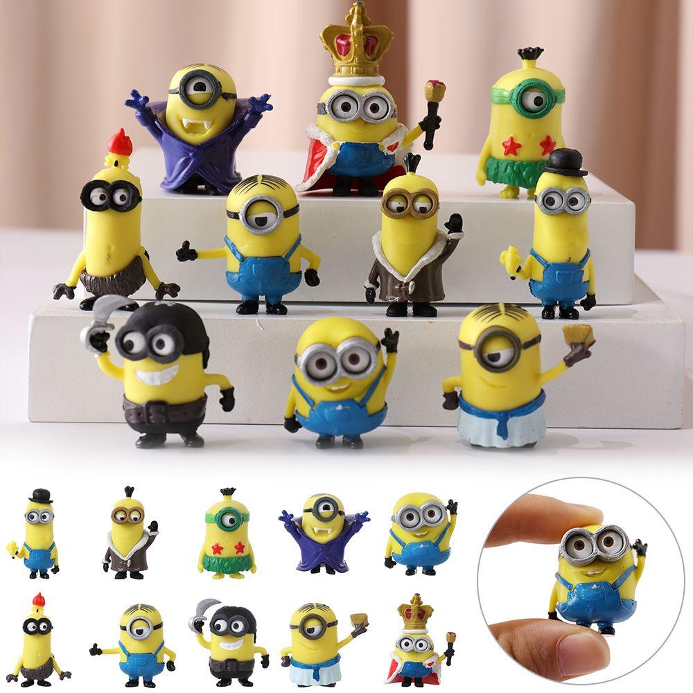 10pcs / set Ornamen Minions Bahan PVC Untuk Dekorasi Rumah