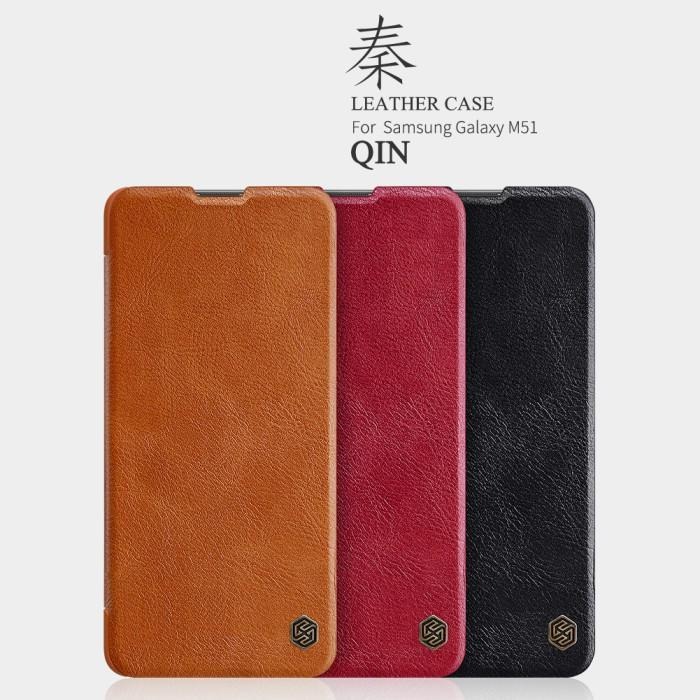 Nillkin Casing Qin Leather Flip Hard Case Samsung Galaxy M51