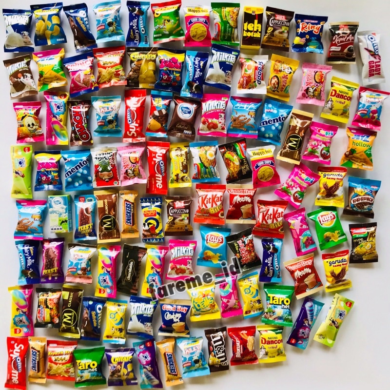 (ISI 100) PAKET USAHA MAGNET TEMPELAN KULKAS SNACK TERMURAH GROSIR / SOUVENIR / FAREME ID / MAGNET KULKAS SNACK MINIATUR GANCI GANTUNGAN KUNCI SNACK | Mainan anak