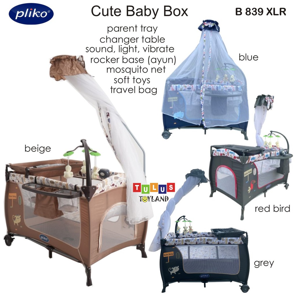 Box Bayi Pliko D Cute B 839 XLR baby elle rocking tempat tidur bayi ayunan modul elektronik ada tas