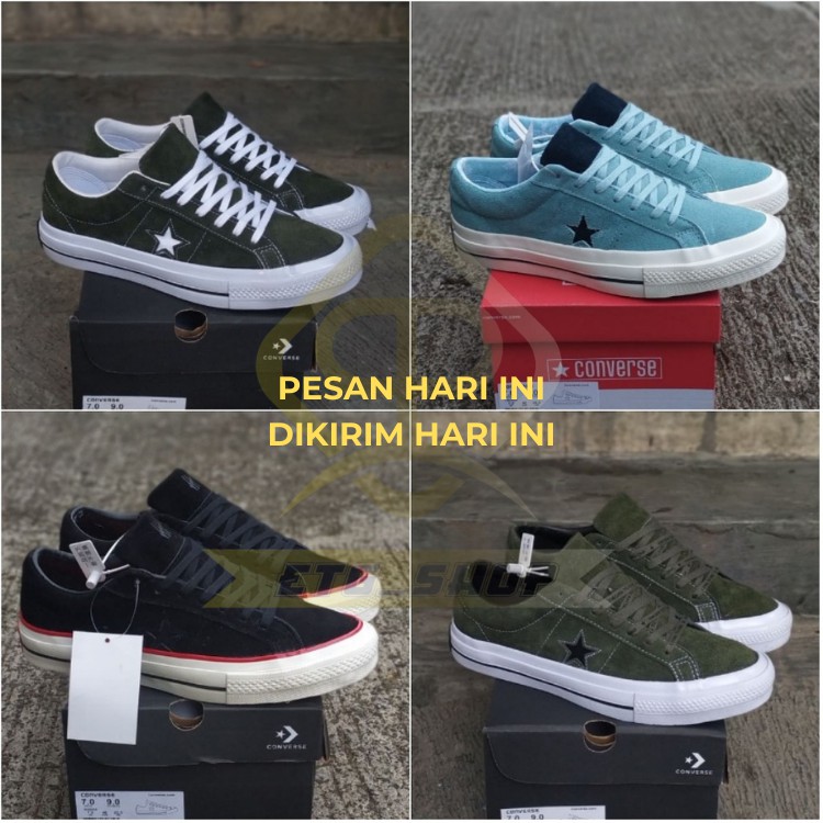 (BISA COD) CONVERSE ONE STAR FIELD SURPLUS BLACK WHITE PREMIUM BNIB / CONVERSE ONE STAR ORIGINAL