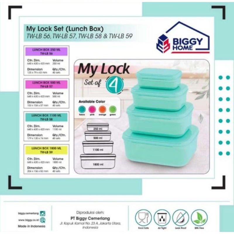Toples set 4 ukuran / mylock biggy home / toples set