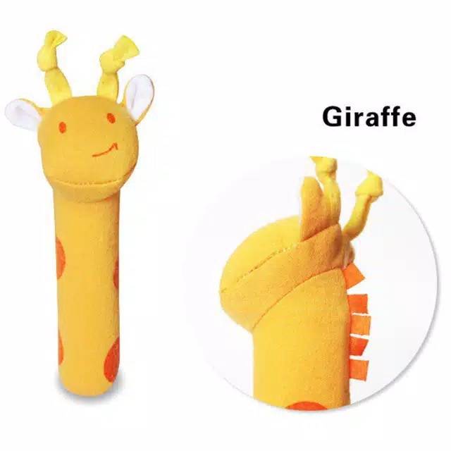 Mainan Bayi Rattle Toy Stick Boneka Tangan Genggam Plush Lucu Teether Gigitan R32