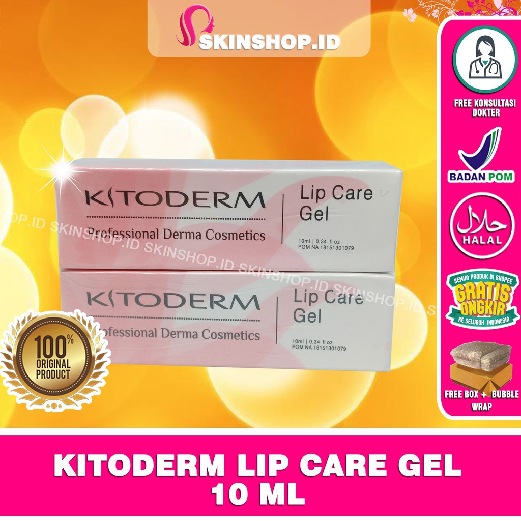 Kitoderm Lip Care GEL (10ML) Original / GEL Pelembab Bibir BPOM Aman