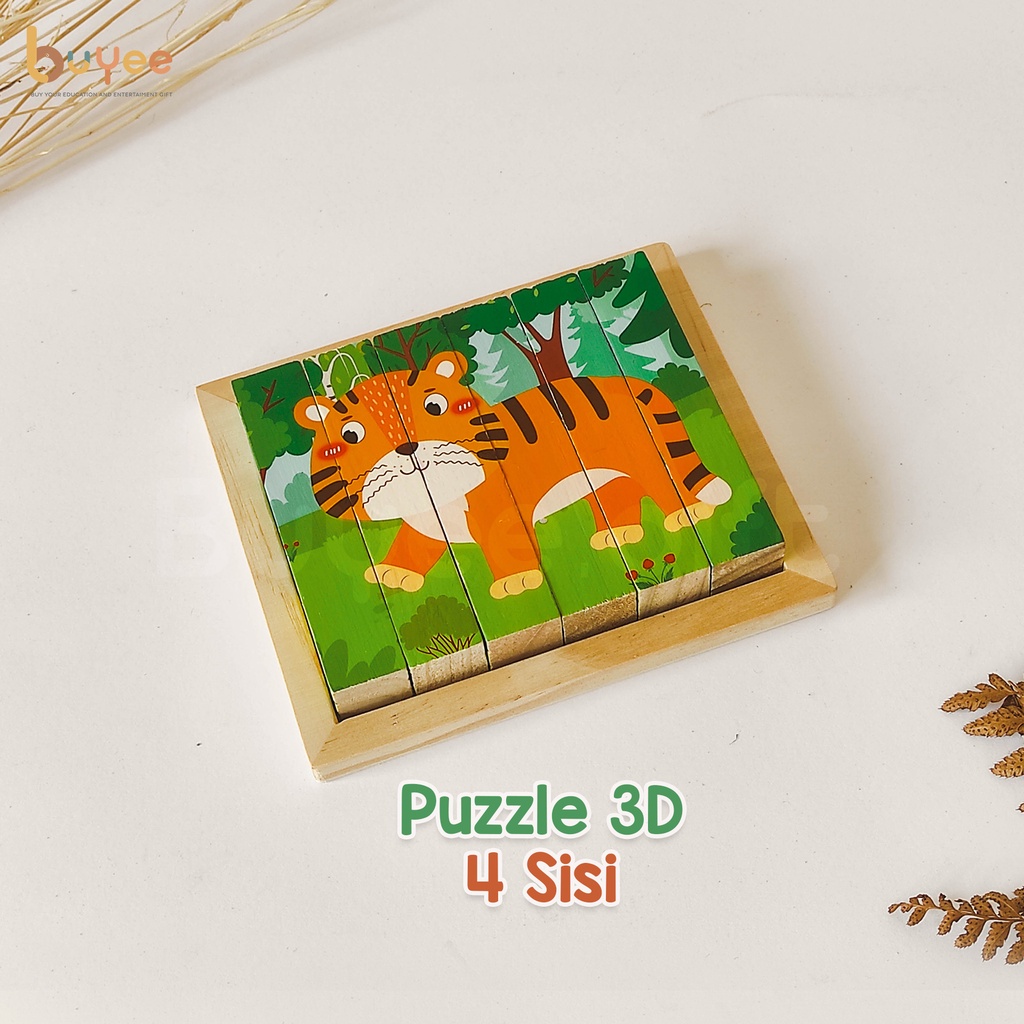 Puzzle Hewan Balok 4 Sisi