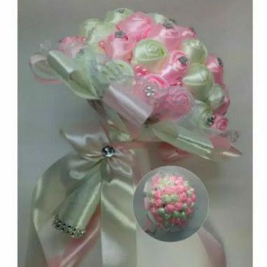 BUKET BUNGA PENGANTIN KC0210 PITA SATIN - HAND BOUQUET