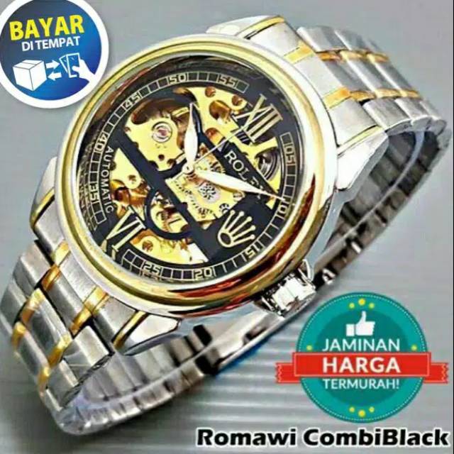 JAM TANGAN ROLEX AUTOMATIC SUPER OTOMATIS PRIA COWOK CEWEK WANITA angka romawi cowo cewe model baru