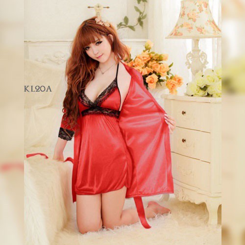 [TOKO TERPERCAYA] LINGERIE SEXY BAJU TIDUR KIMONO WANITA LINGERIE KIMONO MERAH KL20A