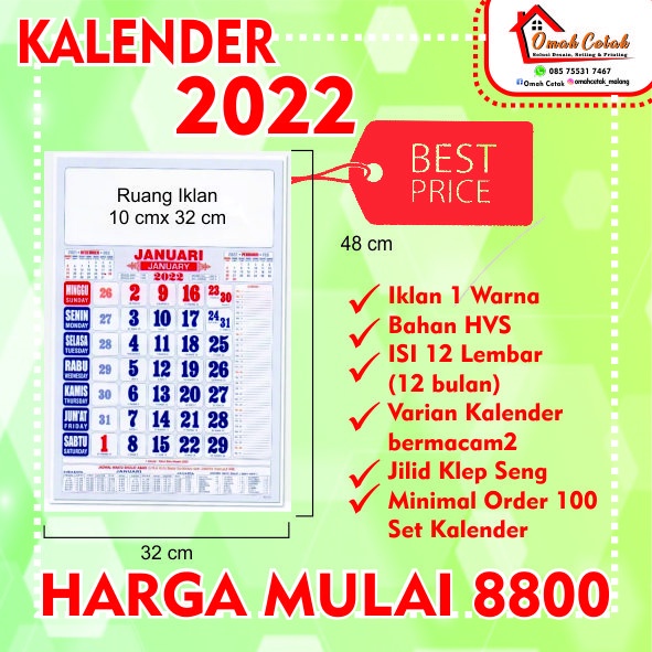 

Kalender Sablon 32x48cm