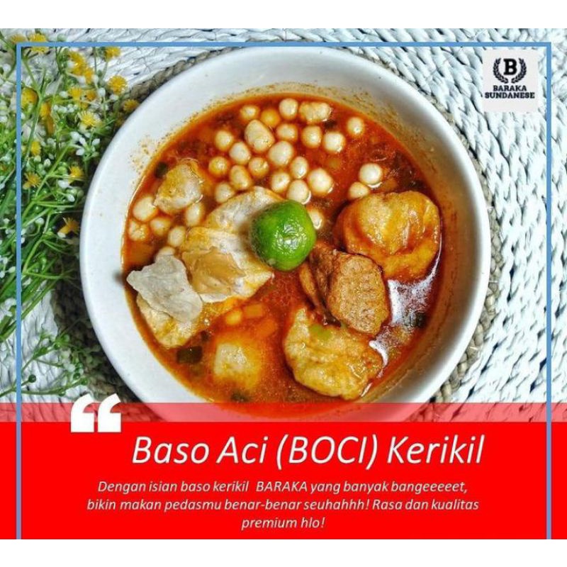

bakso aci varian rasa beranak, kerikil