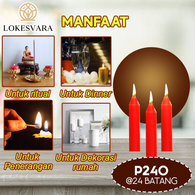 Lilin Sembahyang Parafin Sukhavati P240 Merah