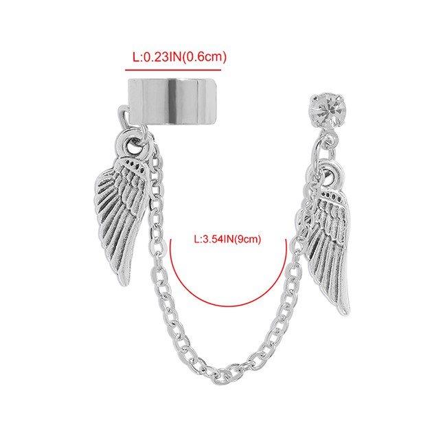 LRC Anting Tusuk Fashion White K Alloy Wing Chain P85723